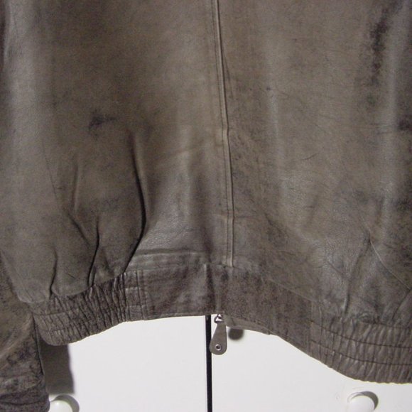 Vtg 80's Peter England Distress Brown Leather Bomber Jacket Sz M - Picture 10 of 11